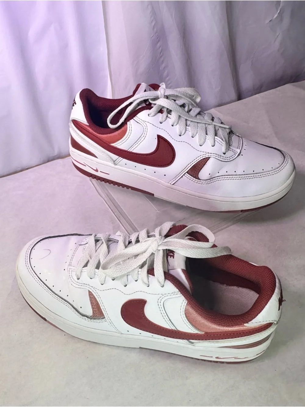 Nike Women’s White & Burgundy Low-Top Sneakers